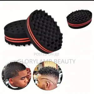 Afro Twist Hair Sponge Brush – Curl Coil Styling Foam (Black Red)