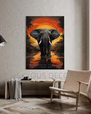 Elephant Colored Wall Art Canvas
