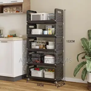 5 Tiers Modern Multipurpose Kitchen Storage Organizer With Wheels