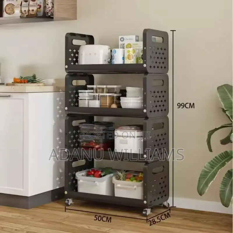 Multipurpose 4-Tiers Kitchen Storage Rack With Wheels
