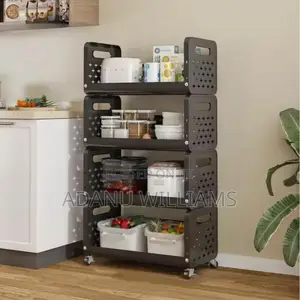Multipurpose 4-Tiers Kitchen Storage Rack With Wheels