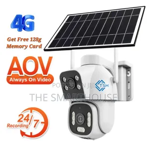 Tsh- Smart Solar 4g Dual Cctv(Free 128g Memory Card Support All Sim)