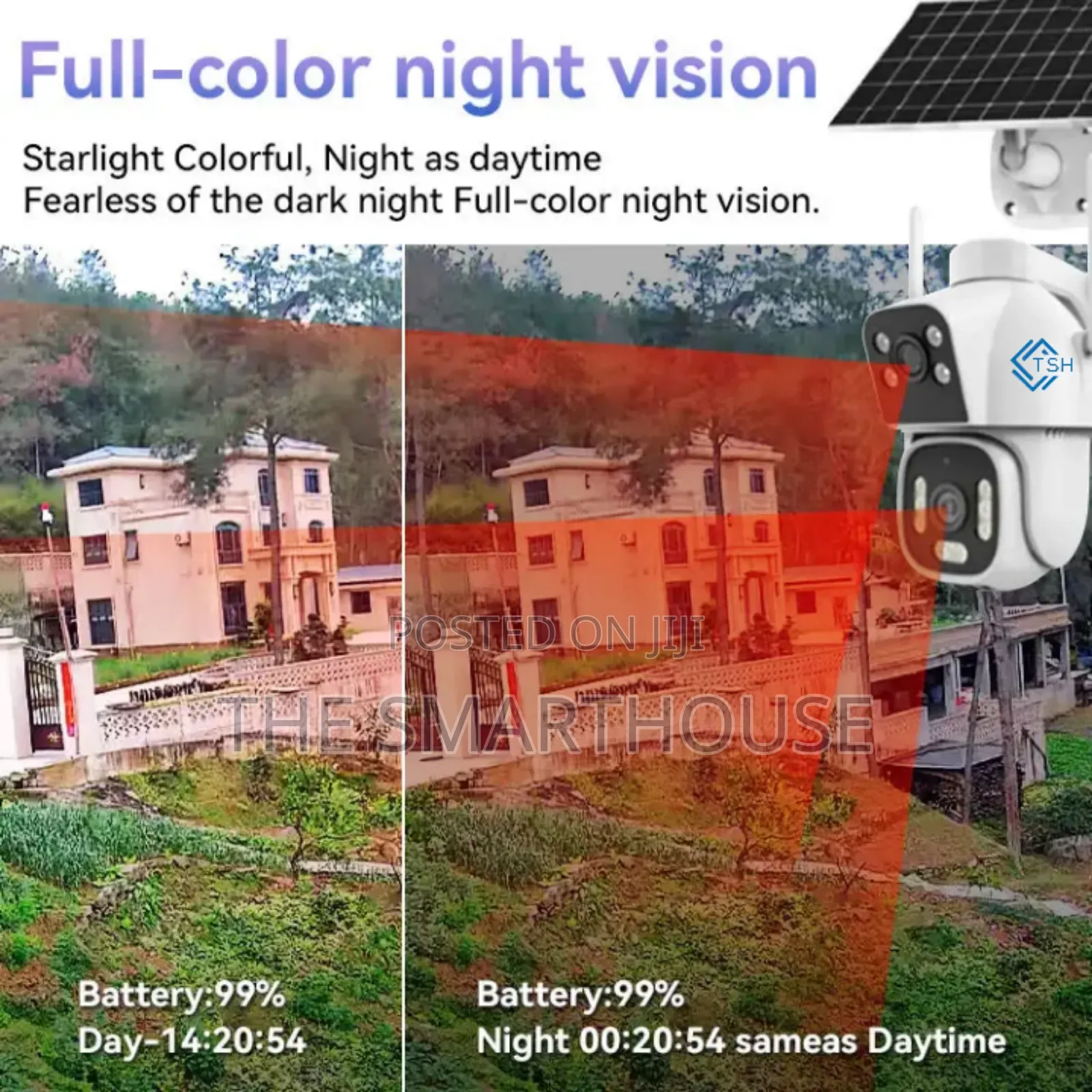 Tsh- Smart Solar 4g Dual Cctv(Free 128g Memory Card Support All Sim)