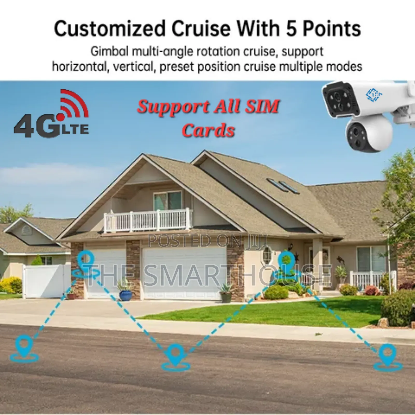 Smart 4g Dual Lens CCTV ( Support All Sim Card)