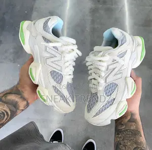 New Balance 9060 Cream and Lemon Green