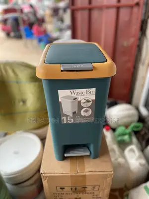 15l Waste Bin With Dual Lid Foot Pedal