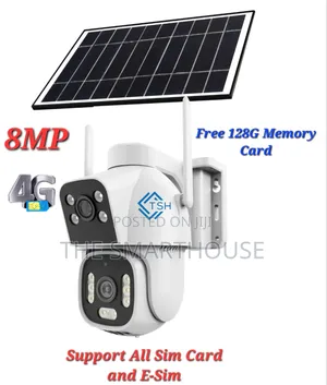 Tsh- Smart Solar 4g Dual Cctv(Free 128g Memory Card Support All Sim)