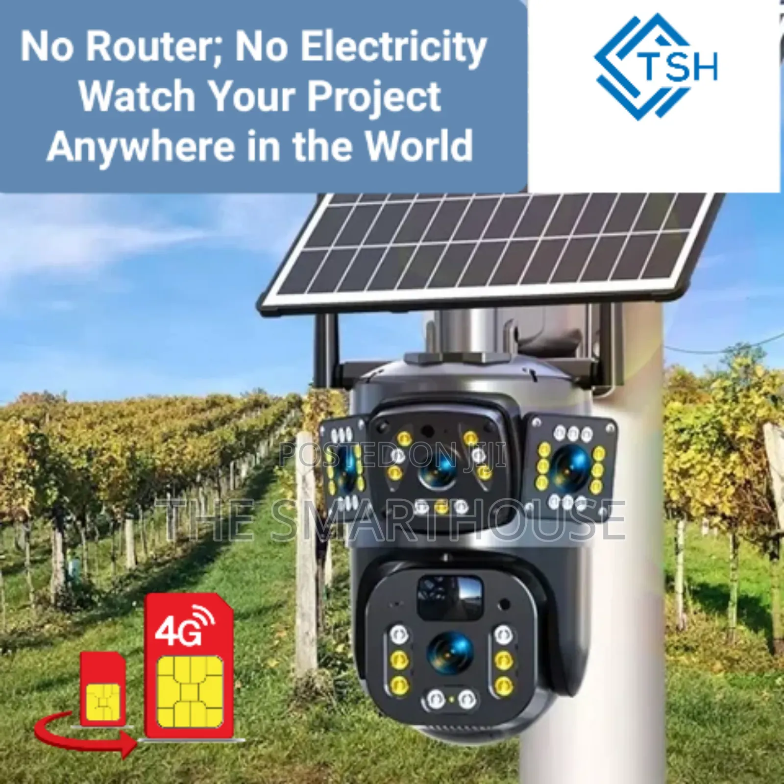 Smart Solar 4g Triple Lens CCTV Camera