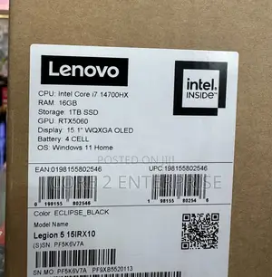 New Laptop Lenovo Legion 5 16GB Intel Core i7 SSD 1T