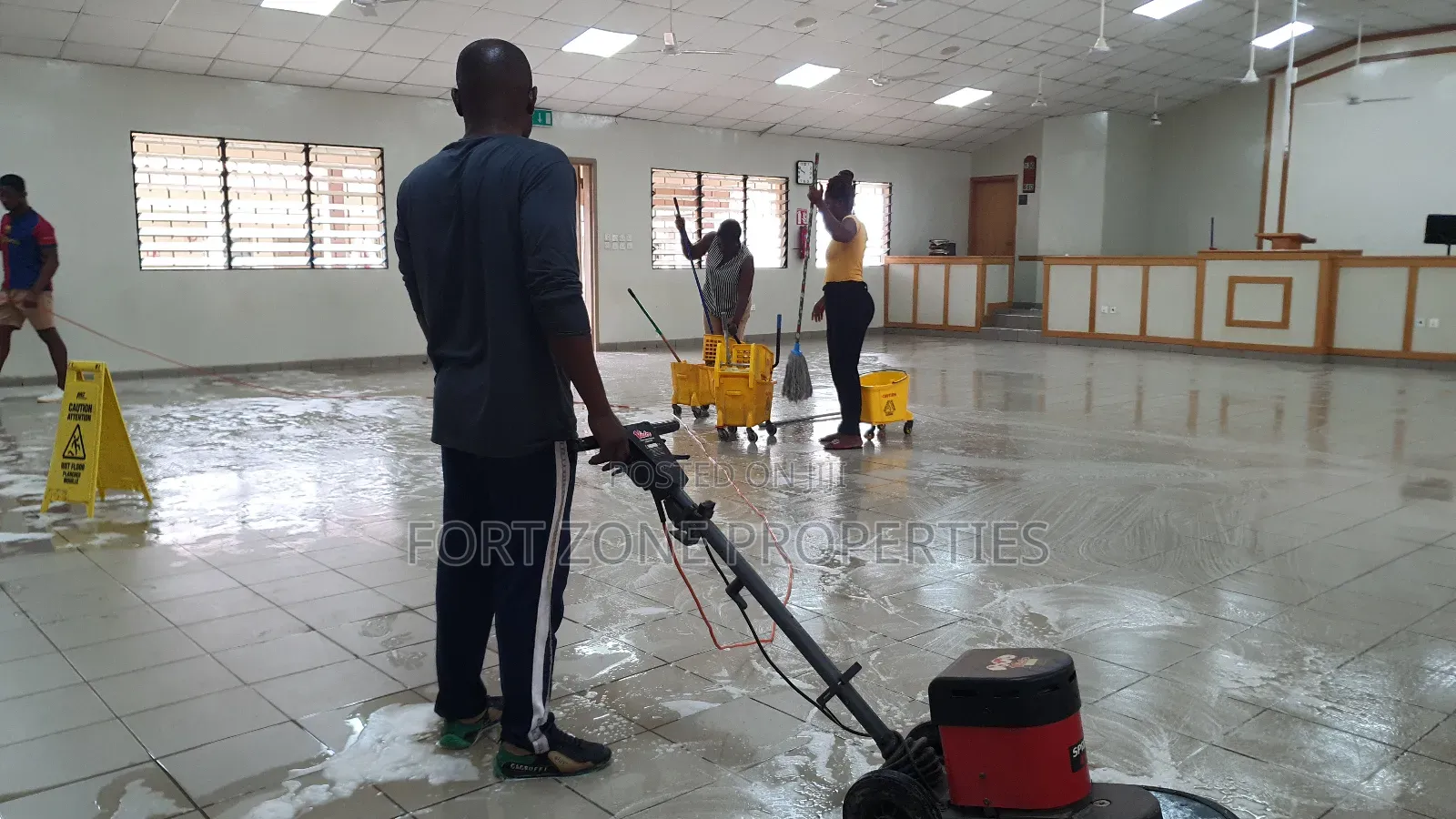 Scrubber Floor Tiles and General Cleaning