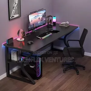 Gaming Study Office Desk With Beneath Bookshelf