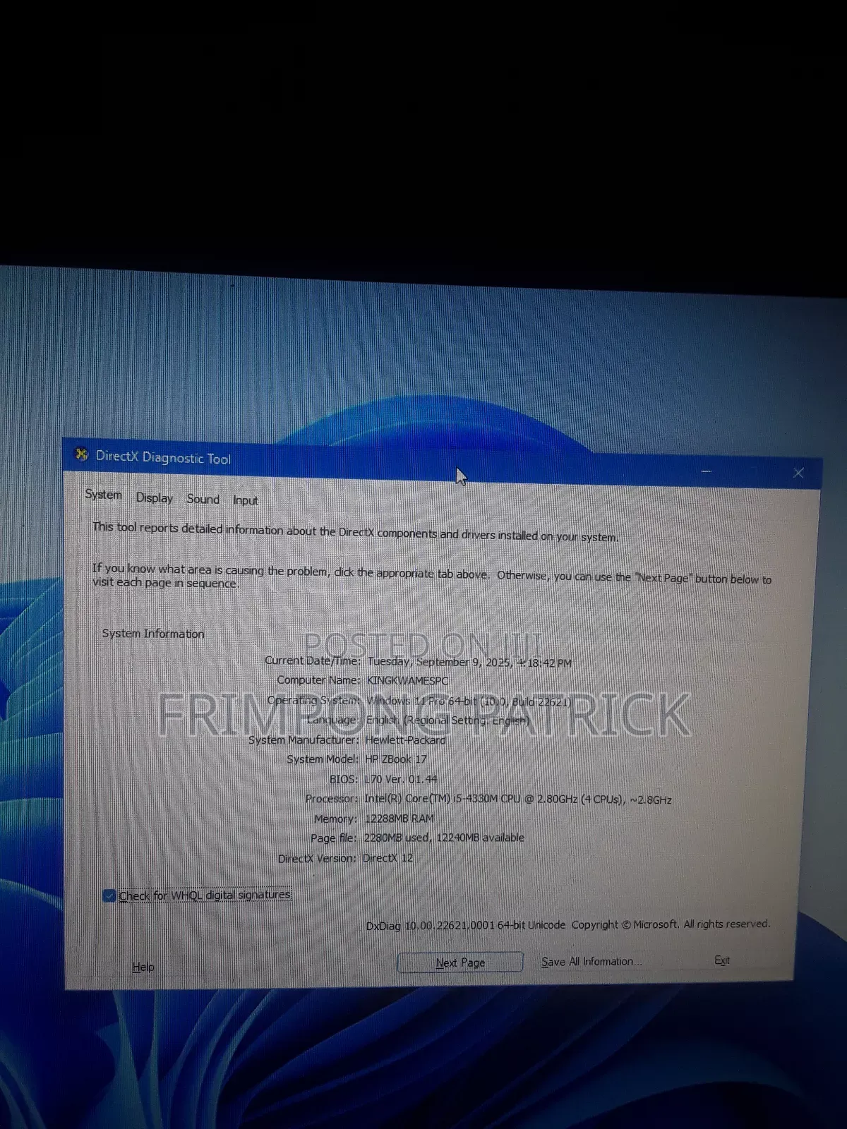 Laptop HP ZBook 17 12GB Intel Core I5 HDD+SSD 640GB