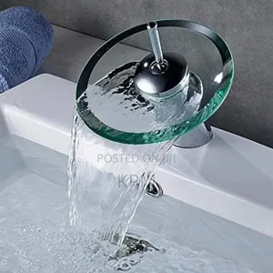Round Glass Waterfall Basin Tap