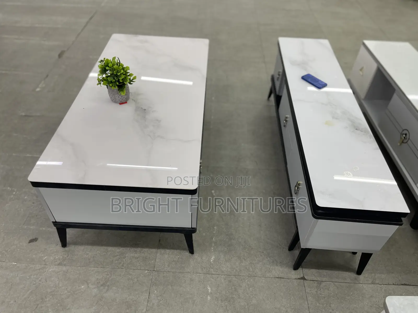 Tv Stand With Center Table(Glass Top)