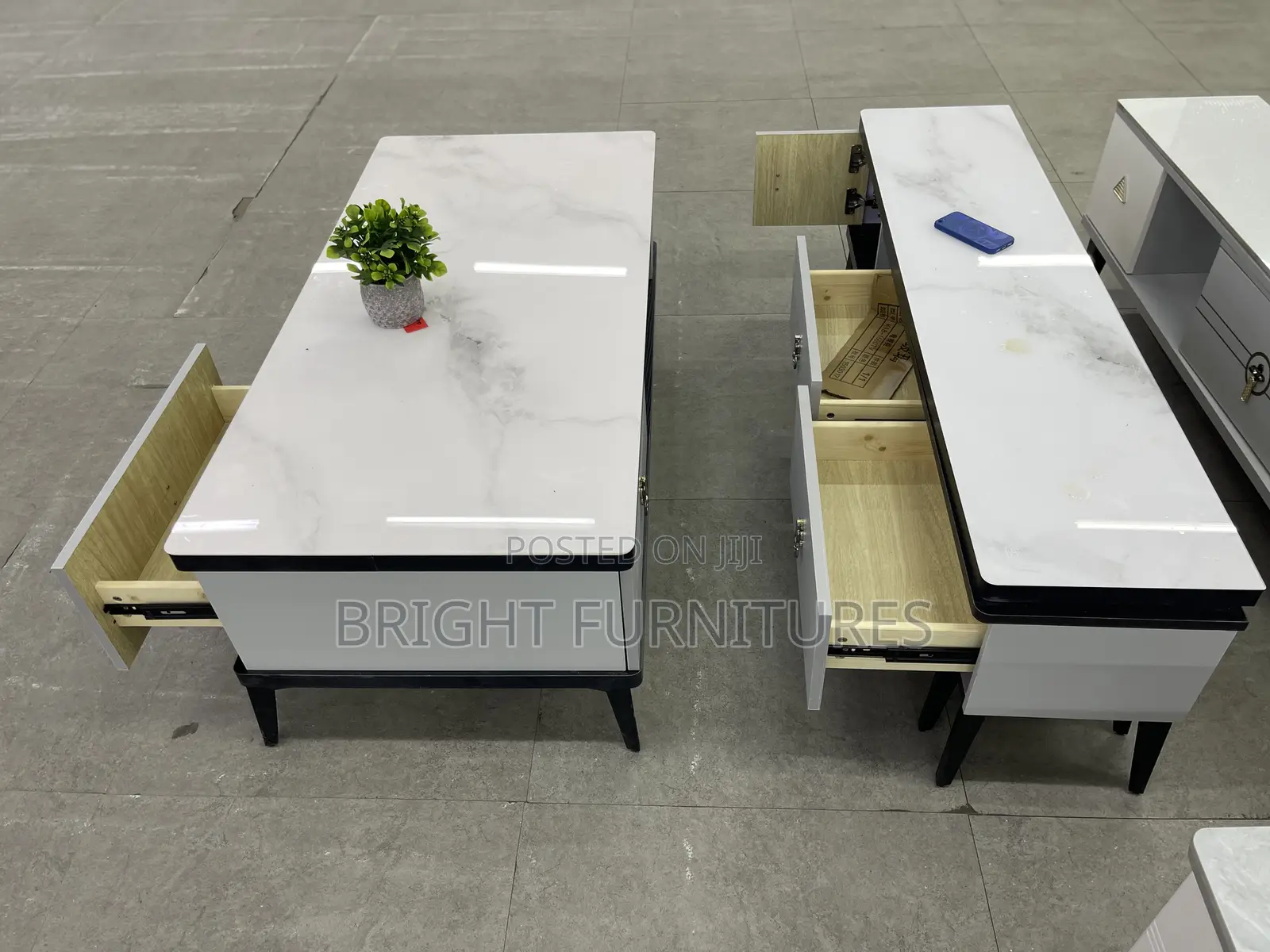 Tv Stand With Center Table(Glass Top)