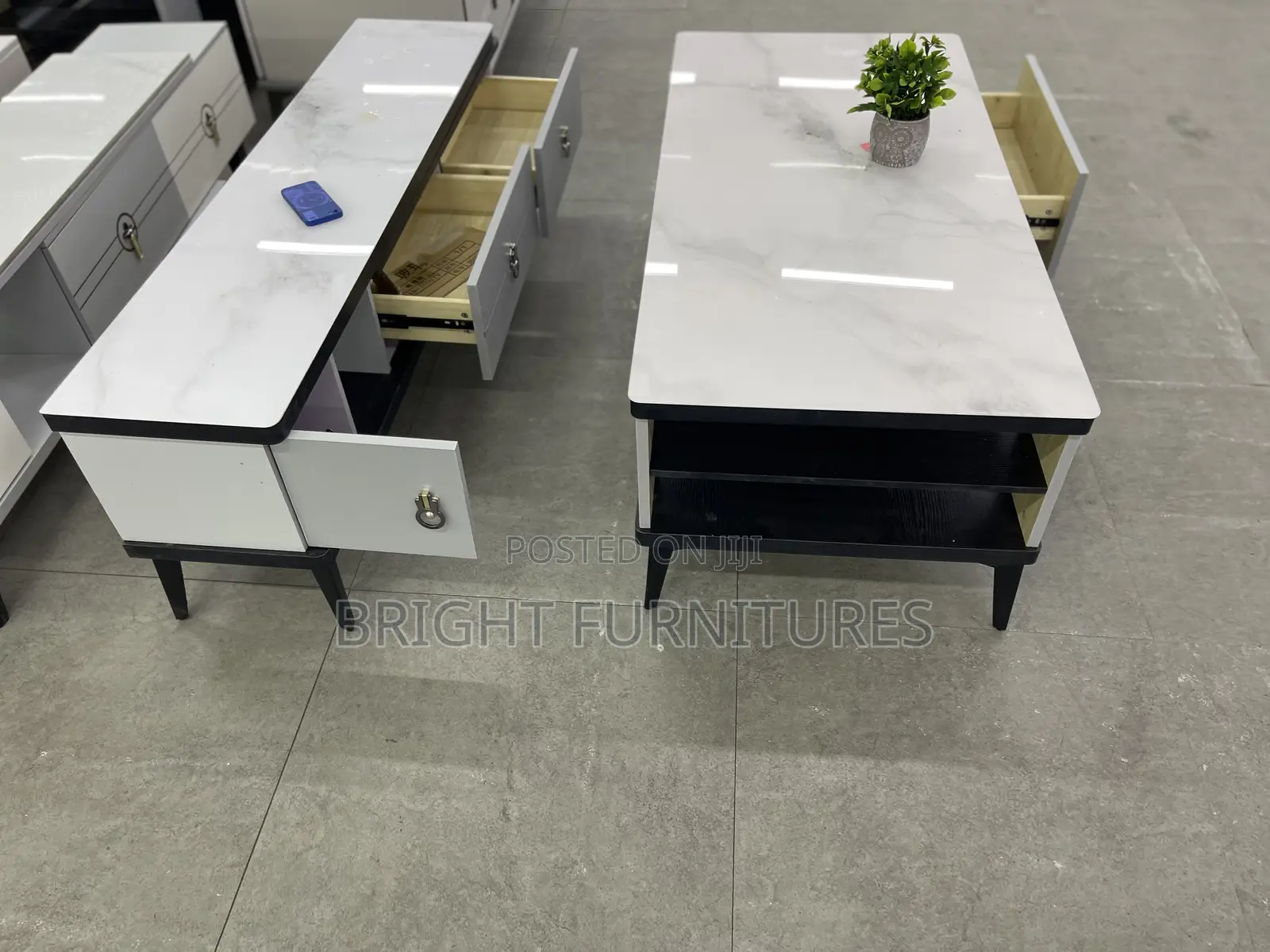 Tv Stand With Center Table(Glass Top)