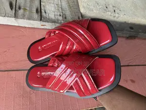 Red New Chunk Leather Slippers