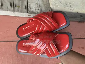 Red New Chunk Leather Slippers