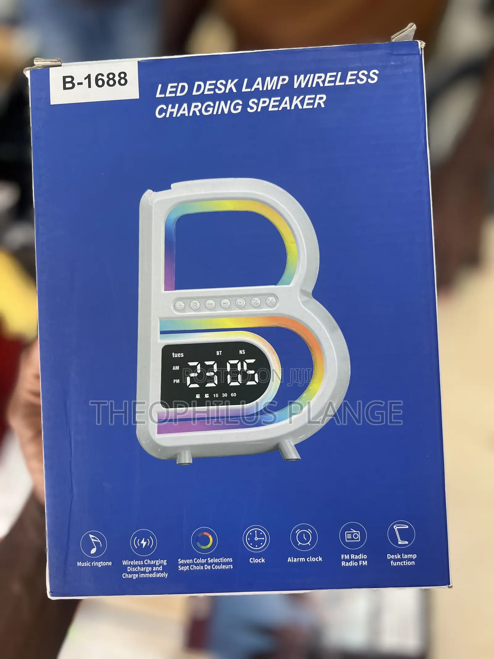 B Shaped Wireless Charger, Bedside Lamp, Timer , Speaker Etc.