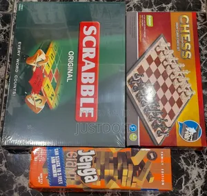 3 in 1 Game Combo – Jenga, Scrabble Chess