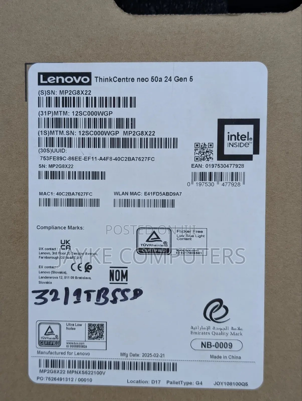 New Lenovo ThinkCentre Neo 30A 32GB Intel Core i7 SSD 1T
