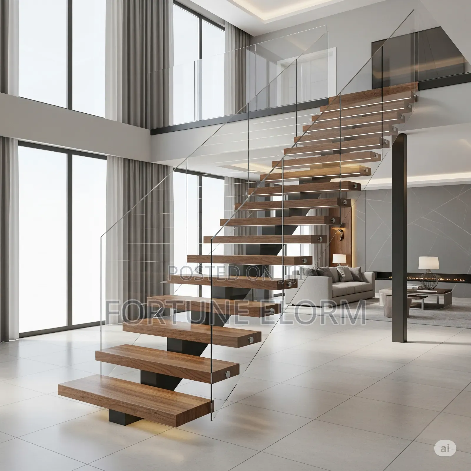 Mono Stringer Timber Staircase