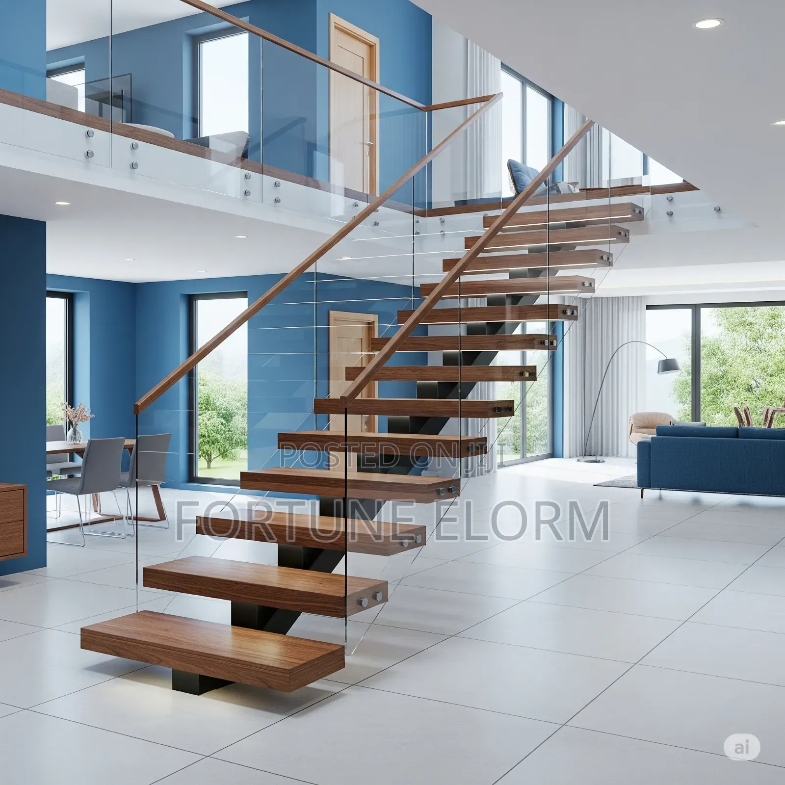Mono Stringer Timber Staircase
