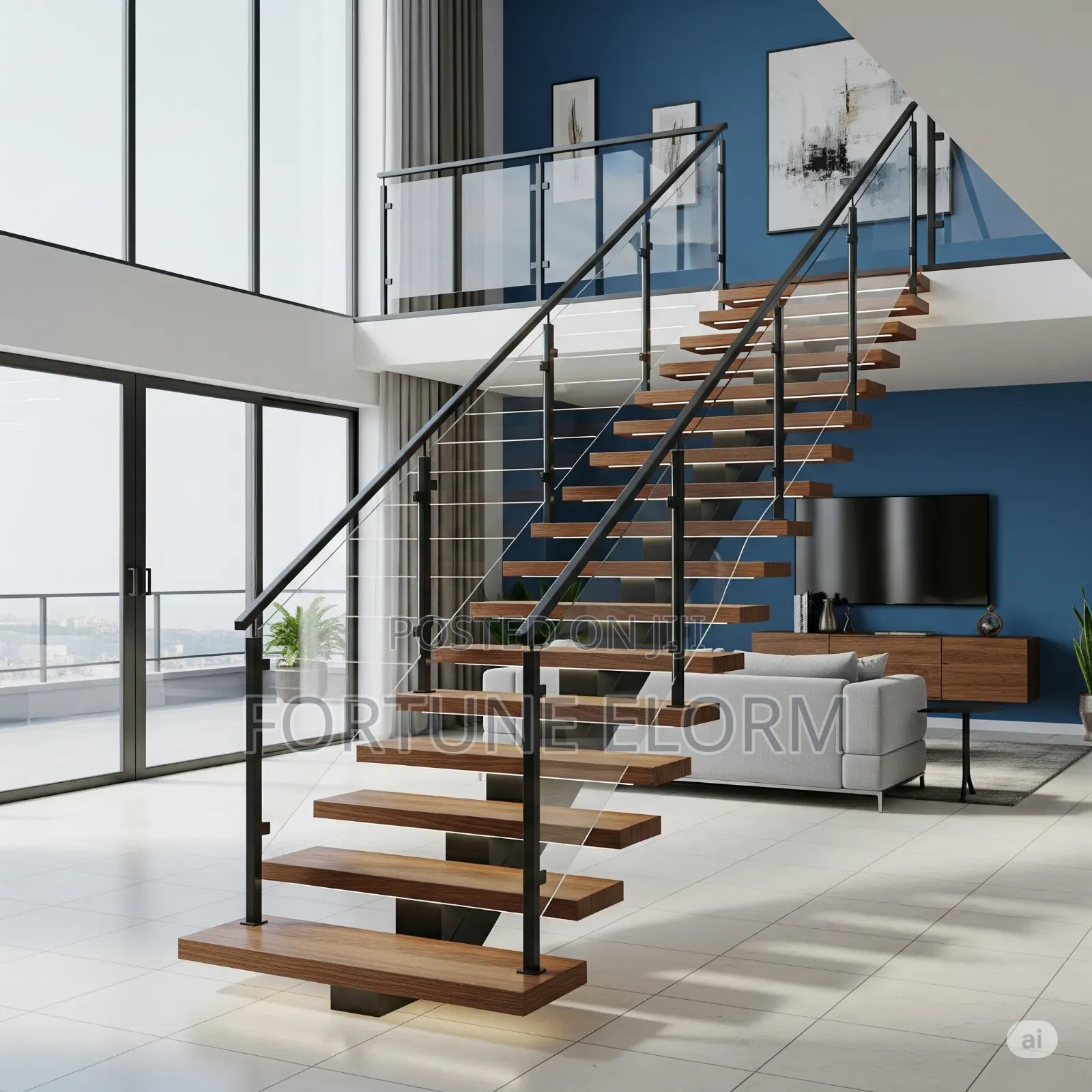 Mono Stringer Timber Staircase