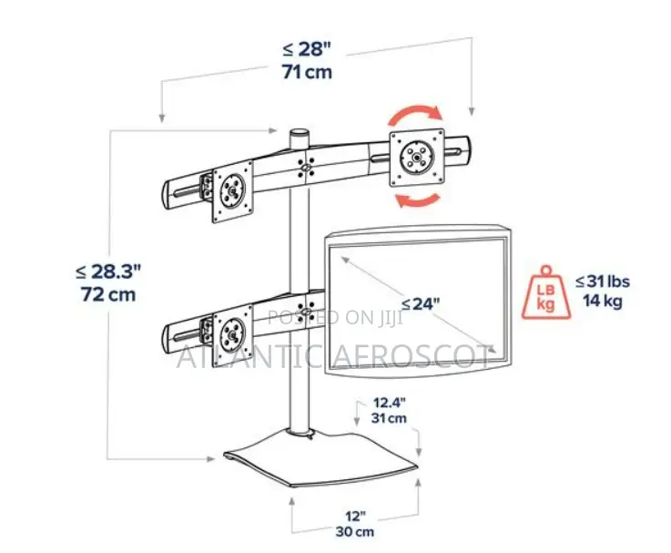 Ds100 Quad-Monitor Desk Stand/Mount