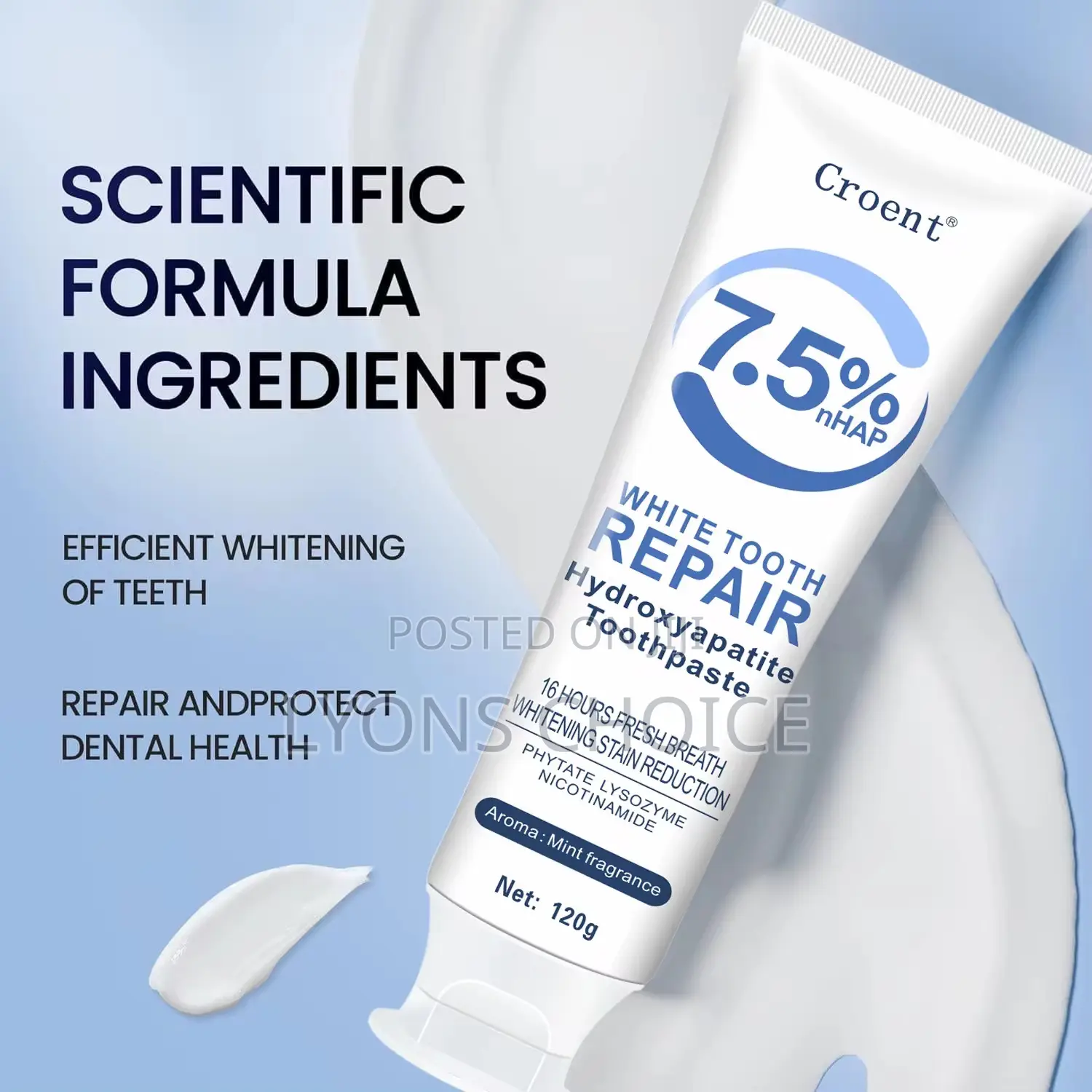7.5% Hydroxyapetite Probiotic Whitening and Enamel Repair Toothpaste