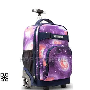 Galaxy Design Rolling Backpack With Wheels Kids Trolley School Bag
