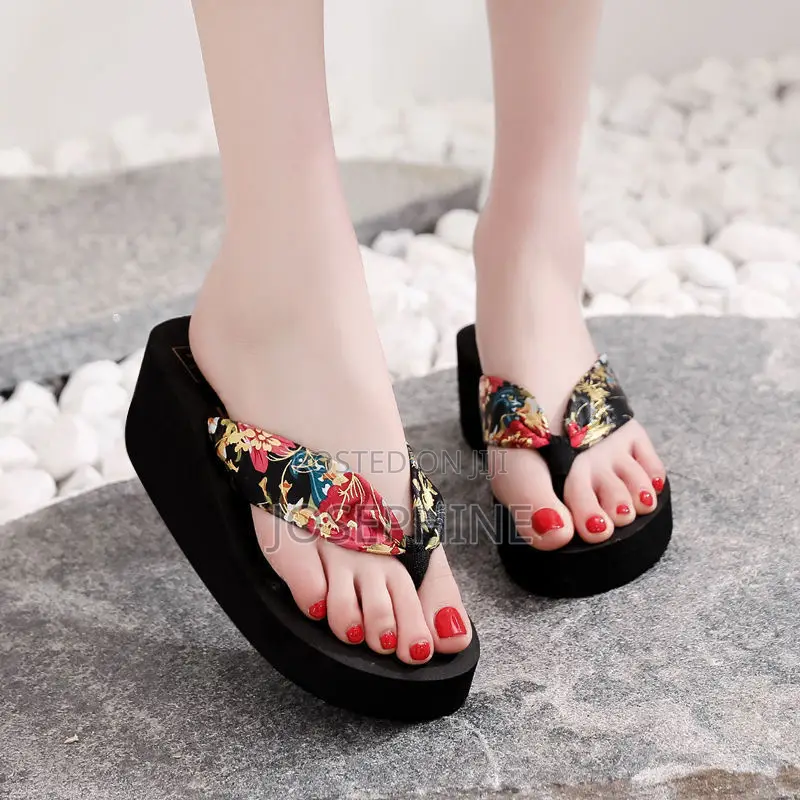 Slippers Small Height-Increasing Non-Slip Clip Flip-Flops Wedge Heel