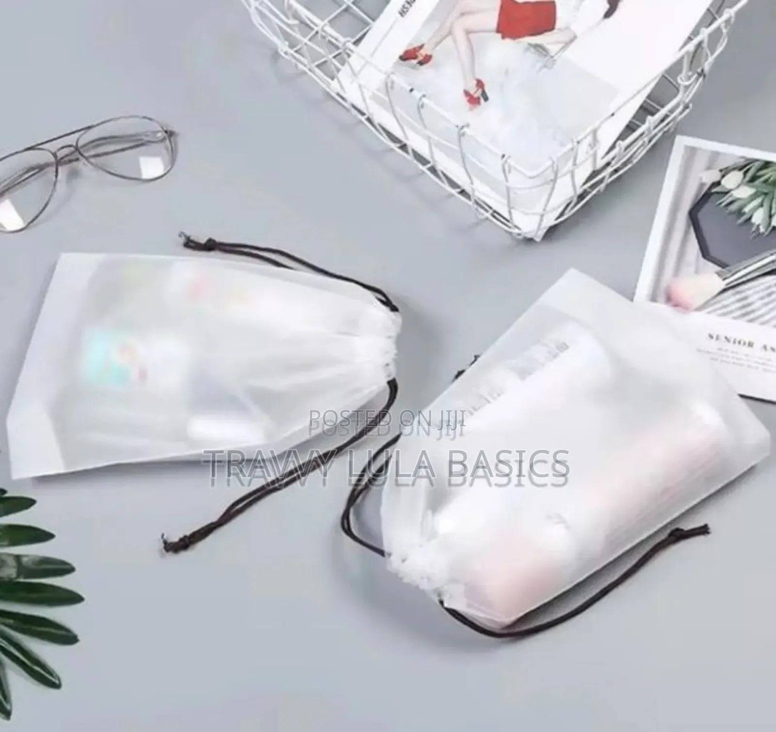 New Frosted Drawstring Bags Medium