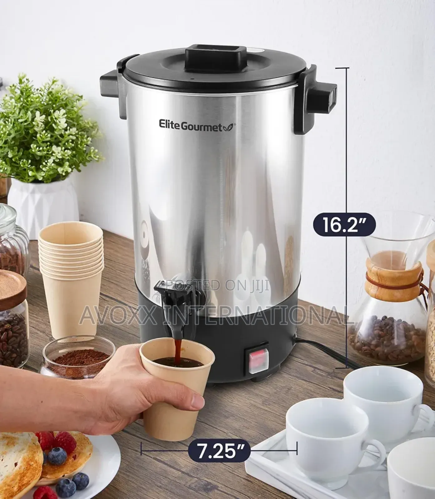 Elite Gourmet CCM-035 Maxi-Matic 30 Cup Stainless Steel Coffee Urn
