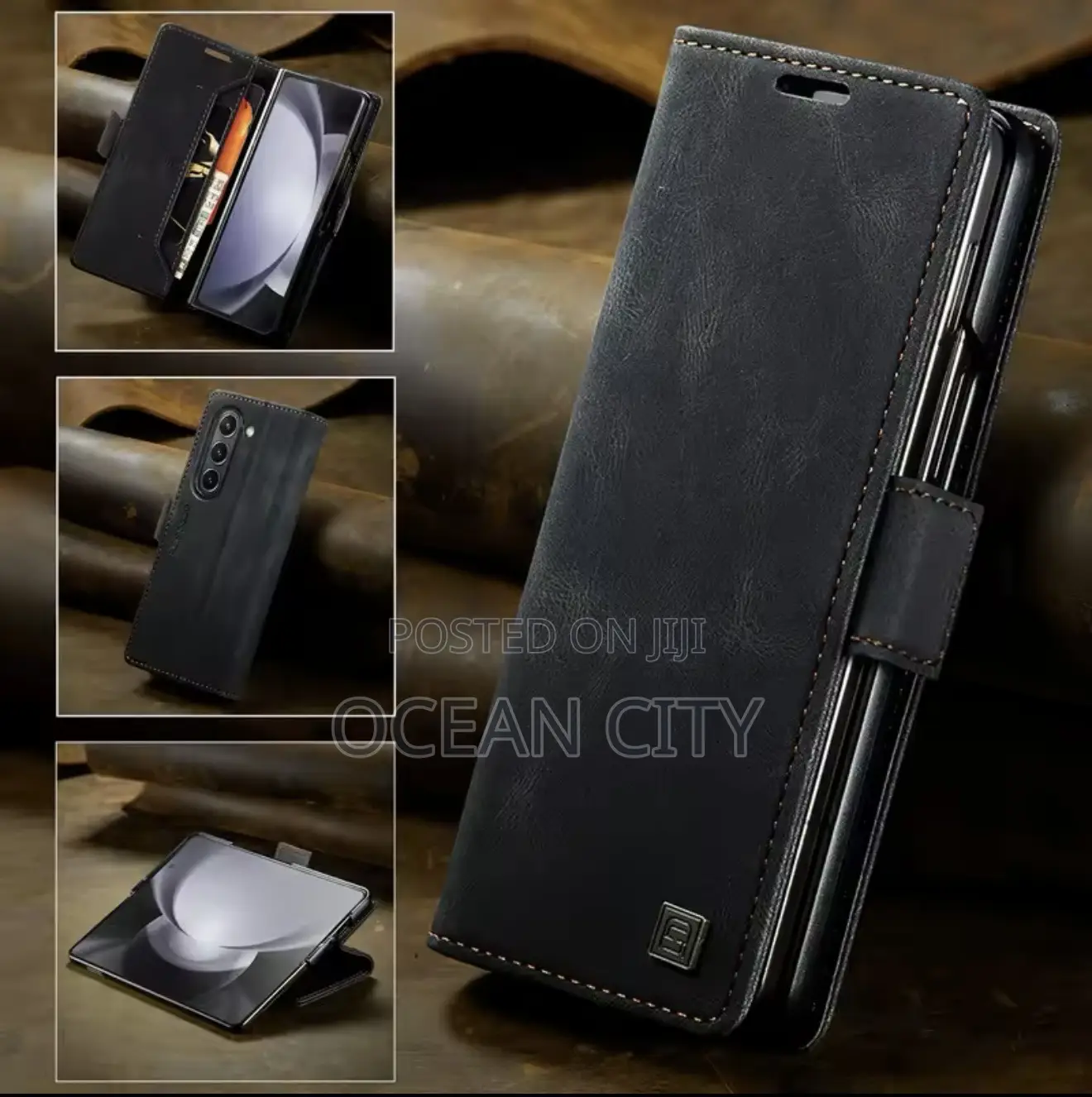 Leather Case for Samsung Galaxy Fold 4, 5, 6, 7