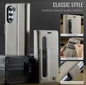 Leather Case for Samsung Galaxy Fold 4, 5, 6, 7