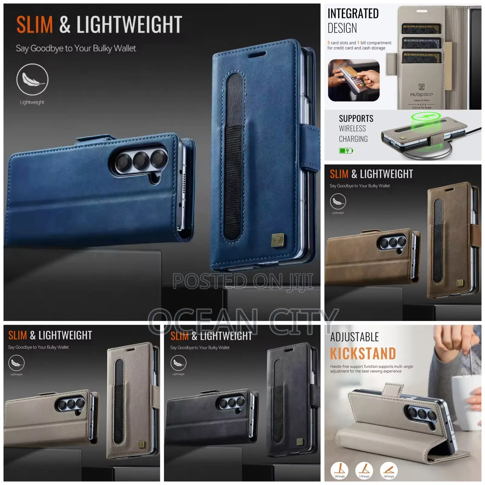Leather Case for Samsung Galaxy Fold 4, 5, 6, 7