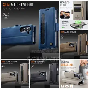 Leather Case for Samsung Galaxy Fold 4, 5, 6, 7