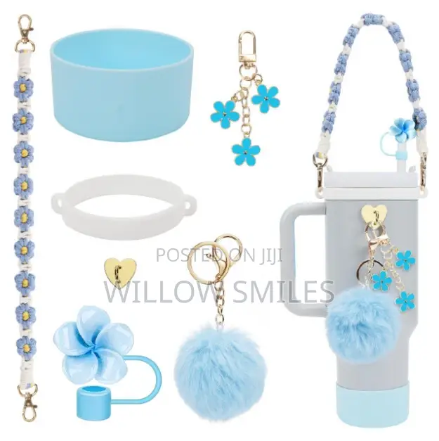 Stanley Cup Accessories (7pcs) + Anti-Spillage Guide + Straw+Cupbrush