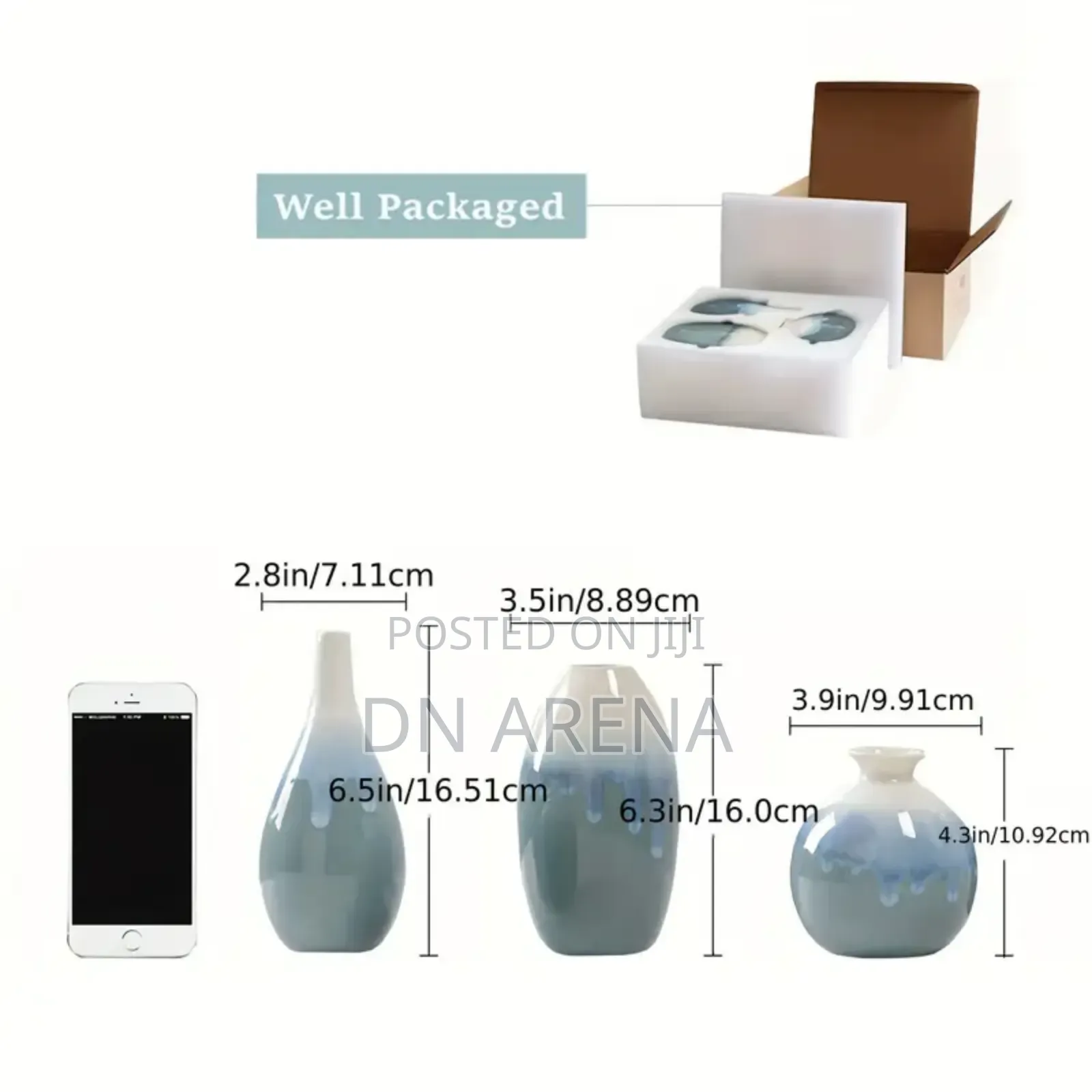 Ceramic 3pcs Vase for Decor
