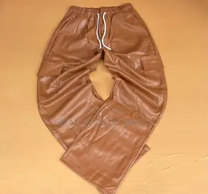 Cargo Leather Pants Available in Stock