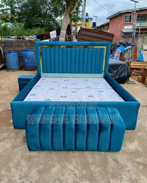 King Size Bed Frame With One Drawer and Ottoman