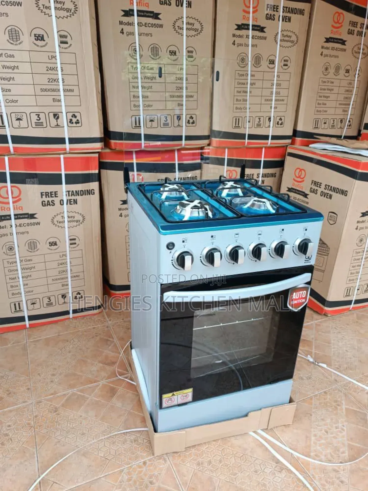 Rafiiq Auto Ignition Gas Cooker With Oven and Grill