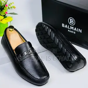Balmain Black Solid Men’S Loafers Shoe