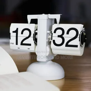 Digital Table Clock (Retro Flip Down Clock) White