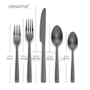 Ornative Flatware Stainless Steel, 20pc Set (Matte Black)