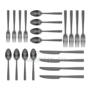 Ornative Flatware Stainless Steel, 20pc Set (Matte Black)