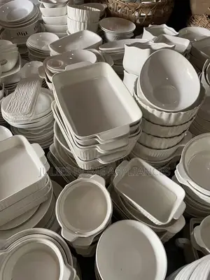 Beautiful Big Ceramic Mix Fufu Bowls /Plates Set
