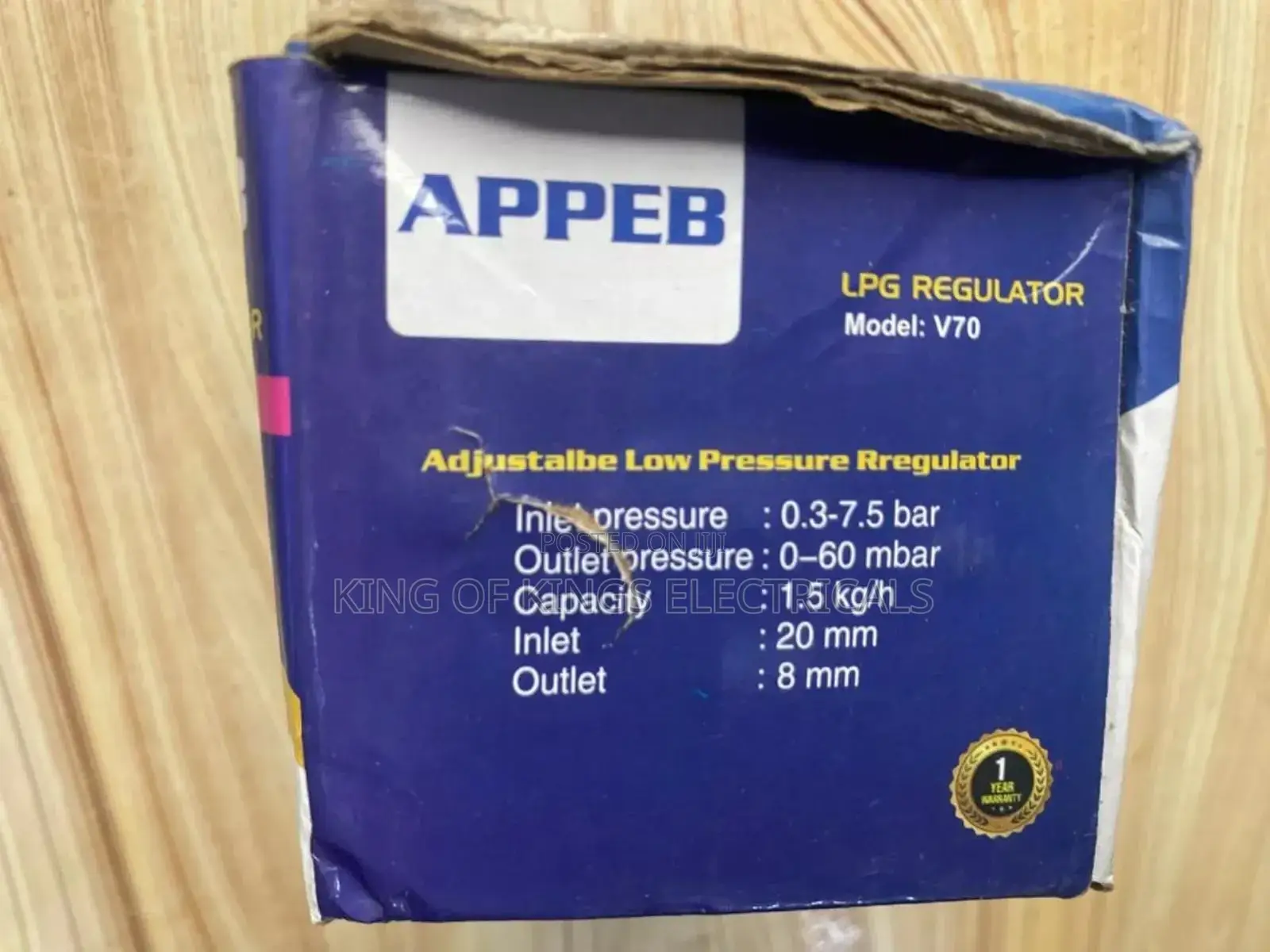Appeb Gas Regulator – Model V70
