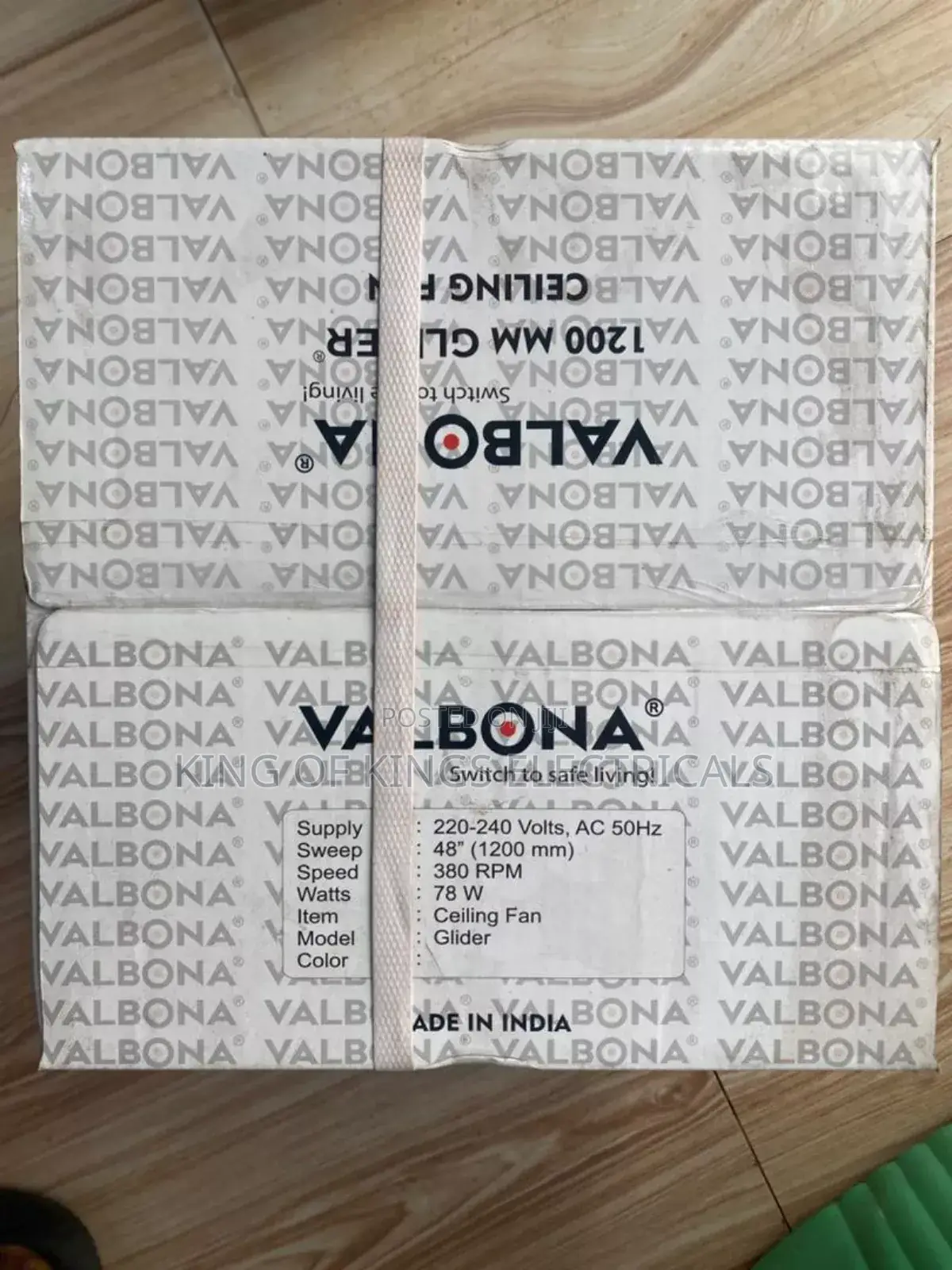 Valbona Glider 1200mm Ceiling Fan – Delight White, 3-Year Warranty